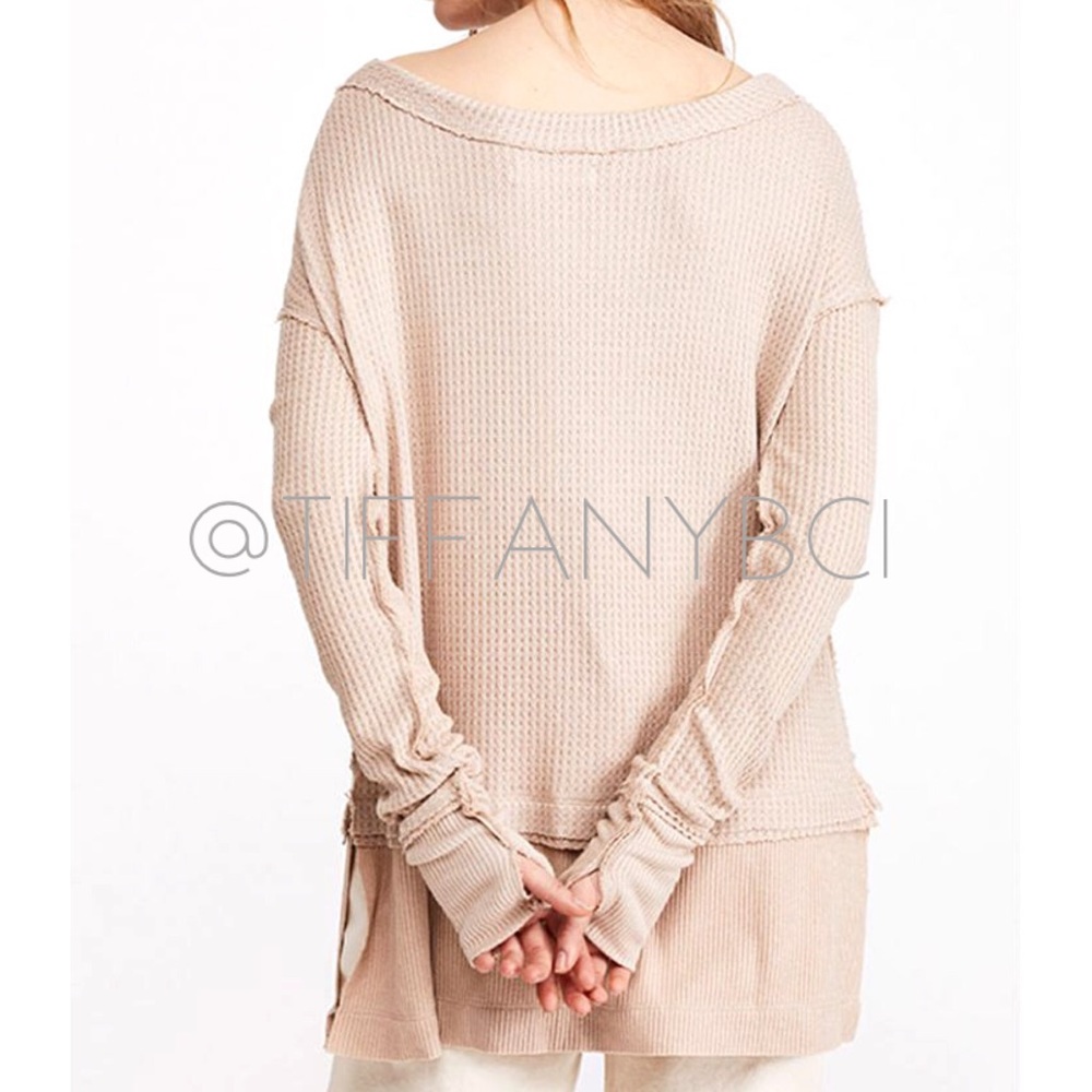 Free People North Shore Thermal Tunic Top Sand - Picture 2 of 14
